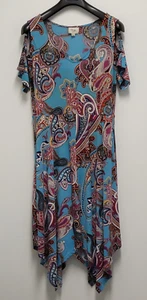 Vestido boho beige by ECI para mujer talla grande colorido elástico manga corta - Imagen 1 de 16