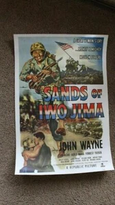 Póster de película Sands of Iwo Kima JOHN WAYNE 1948 AÑOS 70 reimpreso RARO Portal Segunda Guerra Mundial En muy buen estado - Imagen 1 de 3