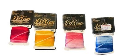J. & P. Coats Cotton Embroidery Floss Thread Lot 4 Packs - Image 1 of 4