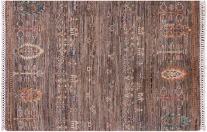 Alfombra de lana tribal Gabbeh anudada a mano 2' 7" X 3' 10" - Q18759 - Imagen 1 de 8
