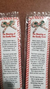 Two THE MEANING OF THE CANDY CANE WITH PIN - Picture 1 of 5