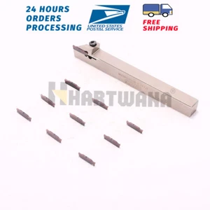 Lathe Grooving Tool Mini Parting Tool Holders Cut-Off Carbide Inserts Grooving - Picture 1 of 14