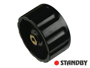 2pcs Classic collet knob 45 mm glossy black ELMA 020-7520 Shaft 1/4" (6,35mm) - Imagen 1 de 3