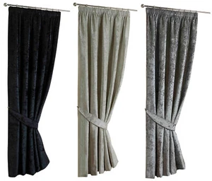 Door Curtain Reduce Light Sound Thermal Velvet Pencil Pleat Single Panel UK Made - Picture 1 of 7
