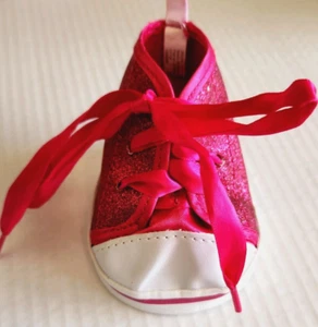 1 Schuh BABW Build a Bear Workshop rosa Glitzer Hitop Turnschuhe kostenloser Versand - Bild 1 von 10