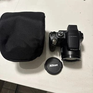 Nikon Coolpix P90 12MP Black Bridge 24X Zoom Digital Camera TESTED No Charger - Picture 1 of 10