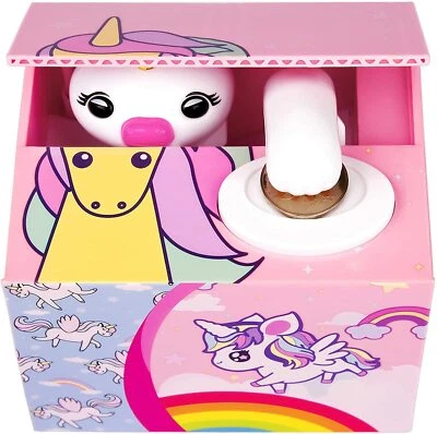 Unicorn Electronic Piggy Bank Mischief Coin Stealing Musical Bank New US Seller - Image 1 of 4