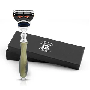 Maquinilla de afeitar de lujo de 5 filos para hombre, navaja de imitación de cuerno de tortuga para mujer, navaja para barba - Imagen 1 de 9
