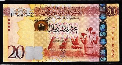 LIBYA 20 DINARS 2013 aAU * REPLACEMENT * BANKNOTE P 79 - Image 1 of 4