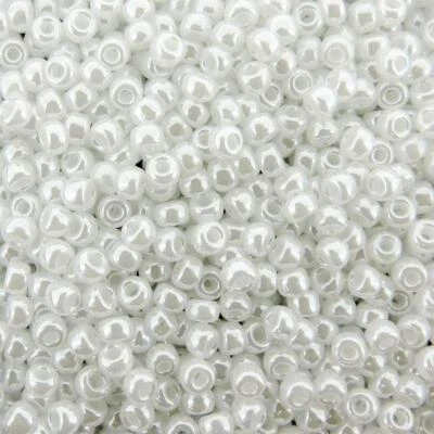 Miyuki Round Rocaille Seed Beads Size 11/0 24GM White Ceylon 11-528-5 - Image 1 of 3