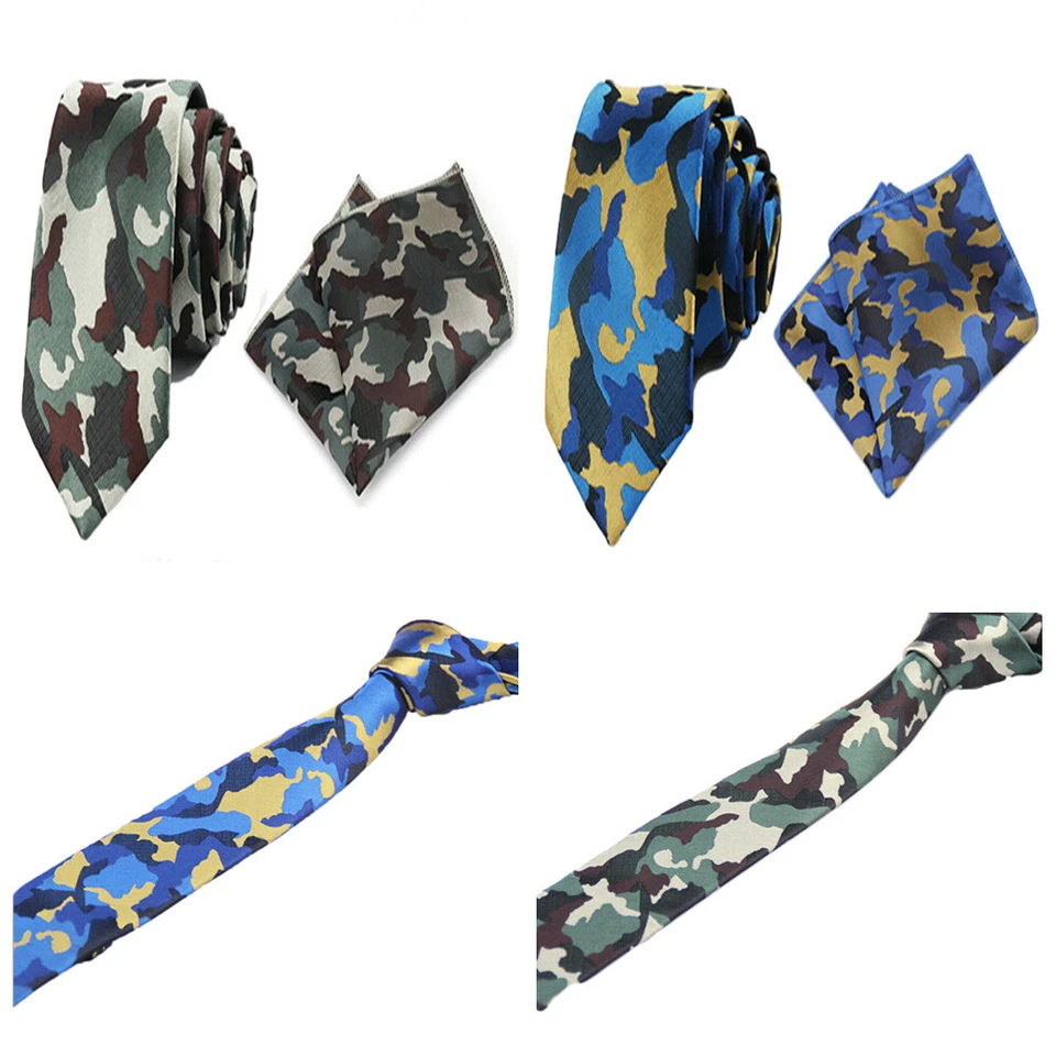 Lote de Corbata Pañuelo Cuadrado Bolsillo Camuflaje Ejército Clásico para Hombres  Foto 1 de 1