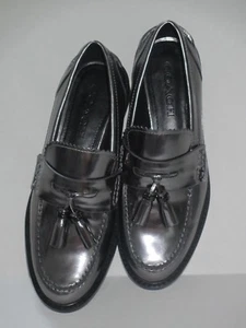 Mocasín COACH Izabella talla 6.5B metálico con borla de metal armado espejo ligeramente querido - Imagen 1 de 7