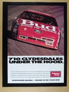 1994 Budweiser Racing Bill Elliott Ford Thunderbird Vintage Print Ad - Bild 1 von 1