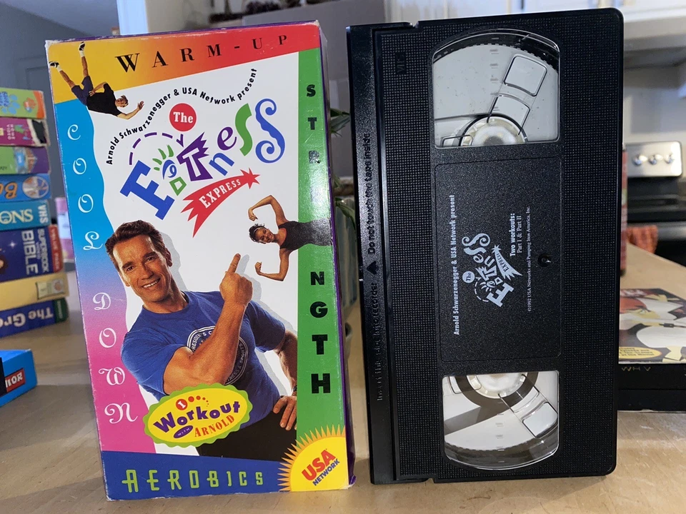 Arnold Schwarzenegger Fitness Workout Exercise VHS Tape 1992, Kids Vtg Media HTF - Image 1 of 4