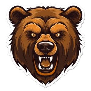 Cabeza de oso grizzly, pegatina de calcomanía de vinilo, interior exterior, 3 tamaños, #11297 - Imagen 1 de 1