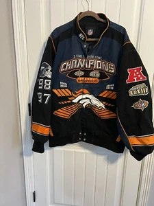 #3466. Denver Broncos 1998/1999 2-Time Superbowl Champion Men's Heavy Jacket.3XL - Picture 1 of 18