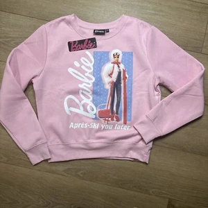 NEW Barbie Girls Crew Neck Sweatshirt “Apres - Ski You Later Medium Pink - Picture 1 of 7