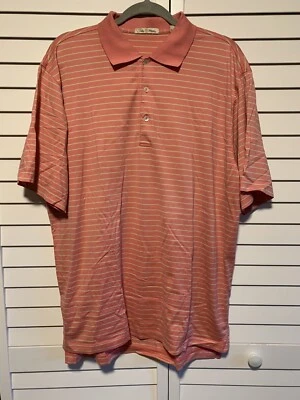 Camisa De Colección Peter Millar Para Hombres Grande Coral Rayas Golf Manga Corta 100% Algodón Foto 1 de 4