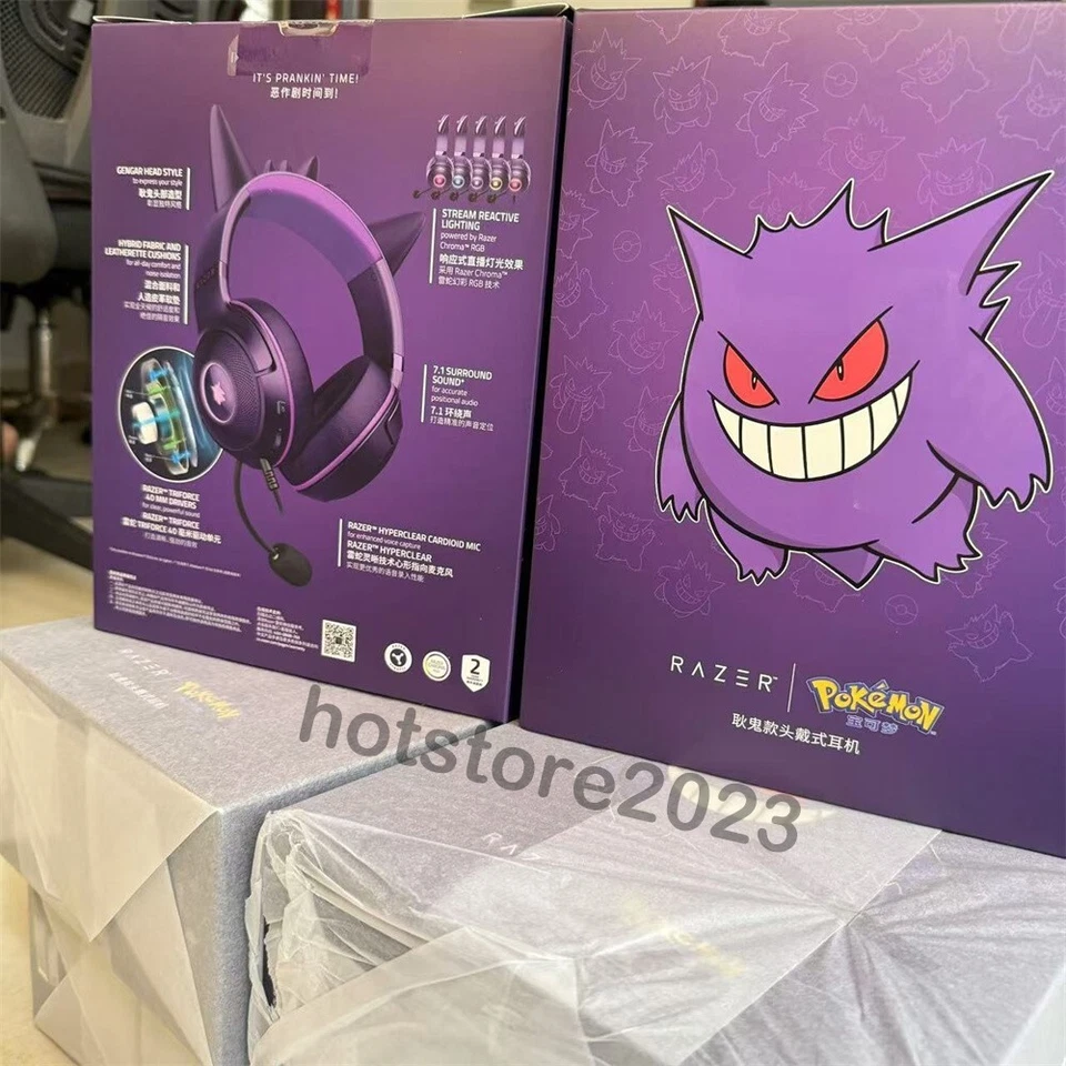 New Razer x Pokémon Gengar Kraken V2 Wired Headset Headphone Limited Edition - Image 1 of 4