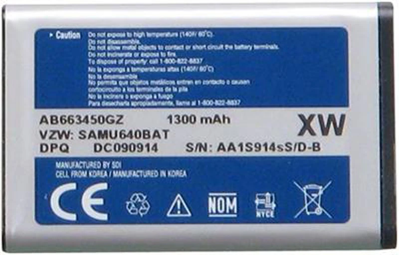 Samsung AB663450GZ OEM Battery for Sch-u660 Convoy II Sch-u640