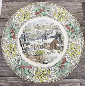 Piatto Adams England Currier scene invernali 10,5" Una casa nel deserto - Foto 1 di 6