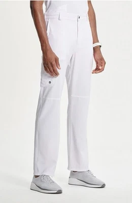 Infinity Men's Zip Fly Cargo Scrub Pant White XS NEW FREE SHIPPING - Image 1 of 4