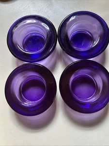 4er Set Kerzenhalter tief lila Glas Voltive - Bild 1 von 5