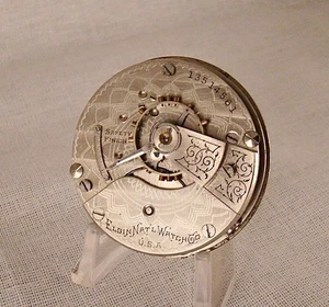 116 YEARS OLD MOVEMENT DIAL HANDS ELGIN 7 JEWELS OPEN FACE 18s POCKET WATCH - Picture 1 of 4