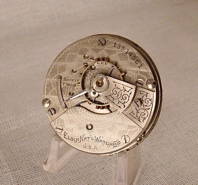 116 YEARS OLD MOVEMENT DIAL HANDS ELGIN 7 JEWELS OPEN FACE 18s POCKET WATCH - Image 1 of 4