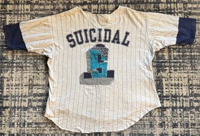 Vintage 1993 Suicidal Tendencies Pinstripe Baseball Jersey Size XL Crossover 90s - Image 1 of 4