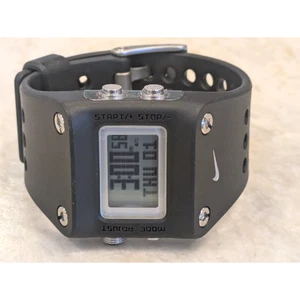 Rare Nike Mettle Chisel Black New Battery Chrono Alarm Watch WC0045 Y2k Train - Picture 1 of 14