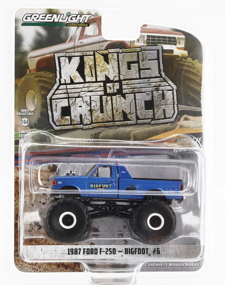 MODELLINO AUTO STATICO GREENLIGHT FORD F250 PICK-UP MONSTER TRUCK BIGFOOT 1987 - Immagine 1 di 1