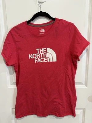 Женская футболка с логотипом The North Face темно-розовая с коротким рукавом вырез лодочкой топ размер L - Изображение 1 из 4