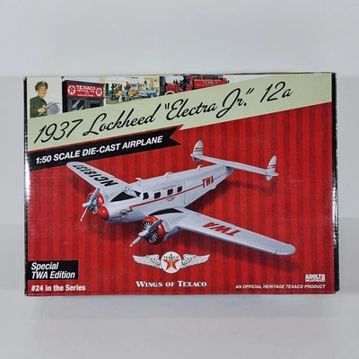 Wings Of Texaco "TWA" 1937 Lockheed Electra Jr 12a 1:50 Scale Die-Cast Plane New - Image 1 of 4