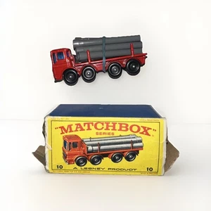 Matchbox Regular Wheels MB 10 C1 Pipe Truck / 1966 NMIB / Clean w 6 Pipes & Box - Picture 1 of 7