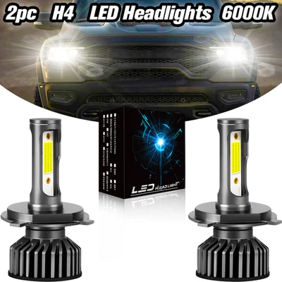 For MITSUBISHI PAJERO (1991 - 2006) Kit Hi/Lo Beam H4 LED Headlight Globes white - image 1 of 4
