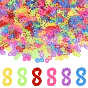 Anschluss S Clips 500 Stück Loom Bänder Verschlüsse Bunte Rubber Loops Werkze... - Bild 1 von 7