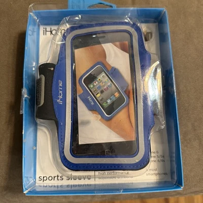 iHome Sport Sleeve Cell Mobile Phone Armband Blue (iPhone, iPad, most smart) - Image 1 of 2