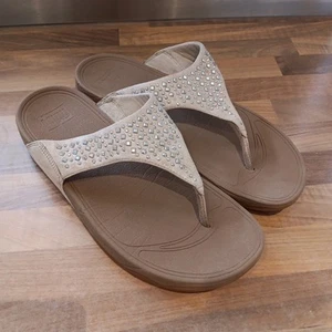 Sandalias Fitflop Tanga Chanclas Tachonadas Mujer Zapatos Talla UK9 EUR43 Usadas - Imagen 1 de 10