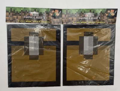 7x8.5in 16 Unique Mojang Minecraft Plastic Loot Bags 2 Packages = 16 Loot Bags - Image 1 of 2
