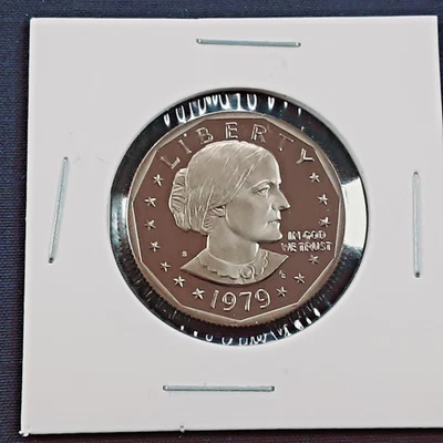Moneda de 1 dólar 1979 S tipo 2 transparente S Susan B Anthony ¡¡PRUEBA!! ¡¡Bonito dólar camafeo!!  A152 Foto 1 de 2