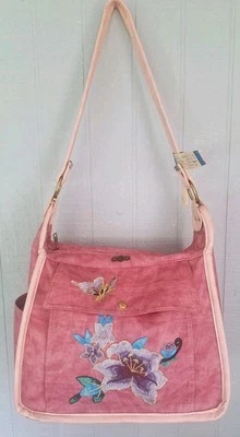 De colección Años 70 80 Viaje, Vacaciones, Noche, Llevar, Rosa Morado, Cuero, Latón Foto 1 de 4