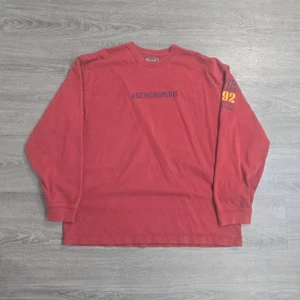 Vintage 90s Abercrombie Fitch T Shirt Graphic Surf USA Made Long Sleeve Men's XL - Picture 1 of 15
