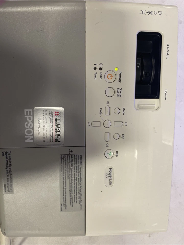 Epson PowerLite 83+ Digital Projector LCD EMP83H W/Cord - Image 1 of 3
