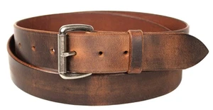 Distressed Leather Work Belt, 1-1/4" Wide, Worn Leather Look, Soft & Supple, ... - Foto 1 di 7