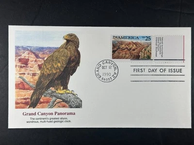 Grand Canyon Panorama 1990 FDC Grand Canyon AZ 25c America Series Eagle  a854 - Image 1 of 2