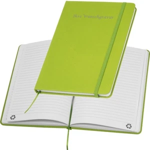 Notizbuch mit Gravur / DIN A5 / Umschlag aus PU / 160 Seiten / Farbe: hellgrün - Bild 1 von 6