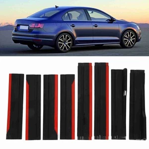 ′Auto-Lippenflügel-Panel 8 Stück Roter Auto-Seitenschweller Glänzend - Afbeelding 1 van 24