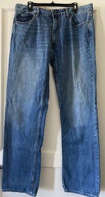 Jeans Plugg Vintage Para Hombre 36x34 Azul Lavado Claro Patinador Ancho Suelto Suelto Relajado Foto 1 de 4