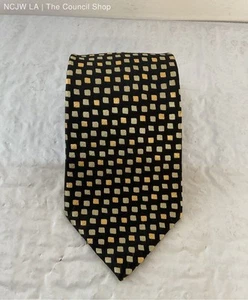 Men's Charvet Place Vendome Black with Square Patterns 100% Silk - Picture 1 of 7